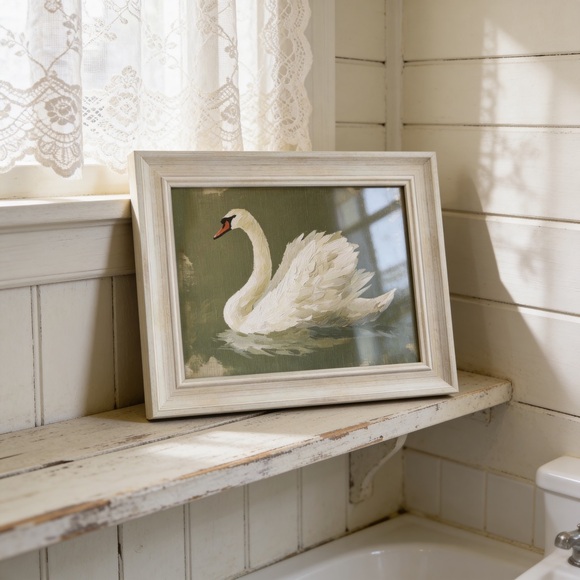 English Country Swan Framed Art - Picture 2 of 3